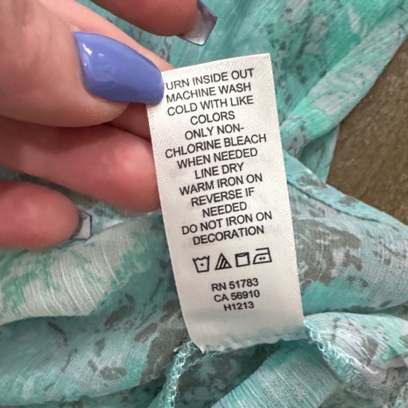 Maurices Teal and Gray Patterned Top - Picture 7 of 9